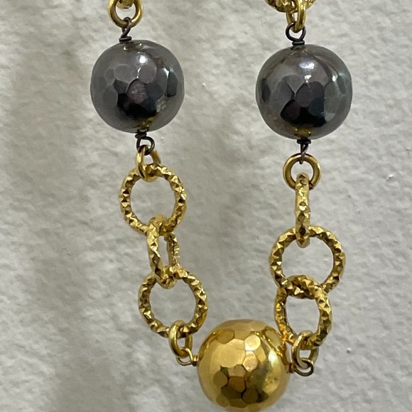 B Italy Gold Tone Link Necklace - Picture 5 of 14